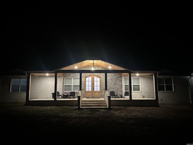 view of front of property with french doors