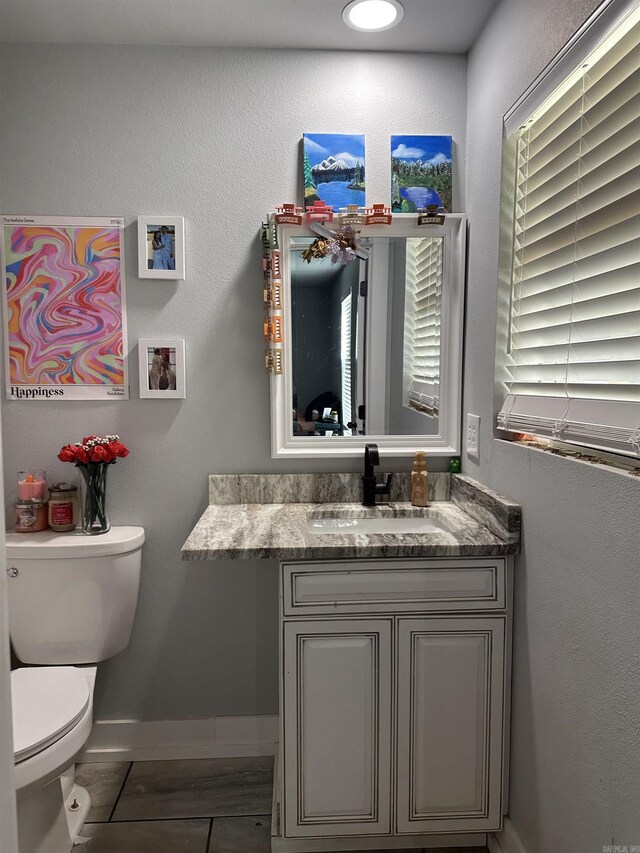 bathroom with vanity and toilet