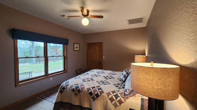 bedroom with ceiling fan