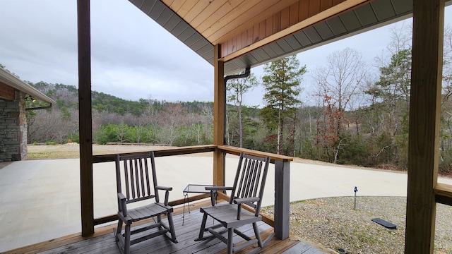 wooden deck featuring a patio