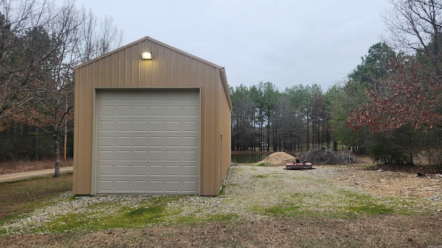 view of garage