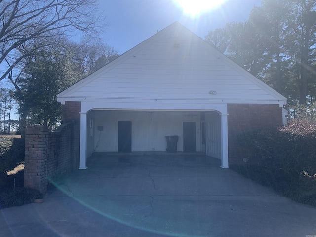 view of garage