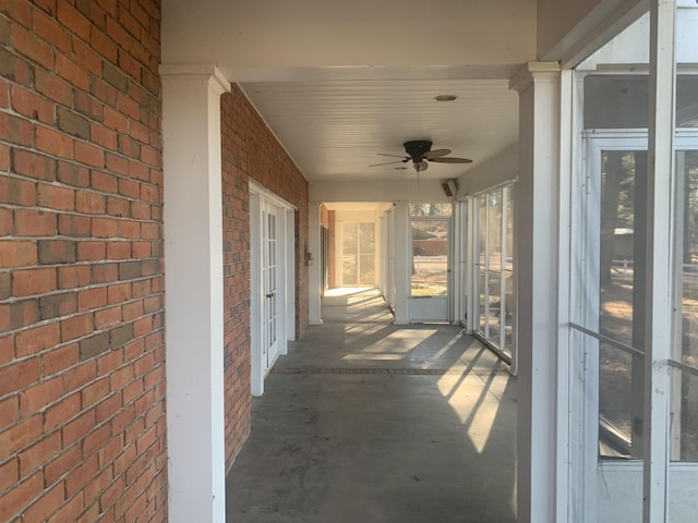 view of patio / terrace featuring ceiling fan