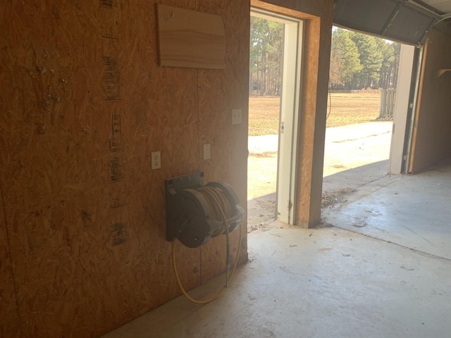 interior space with concrete floors