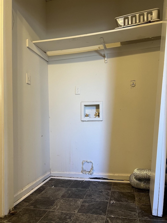 laundry area with washer hookup and hookup for an electric dryer