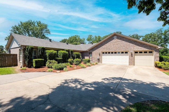 single story home with a garage