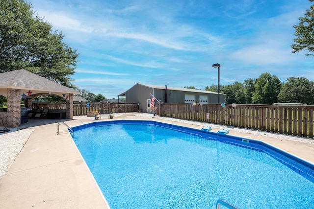 view of pool featuring a gazebo