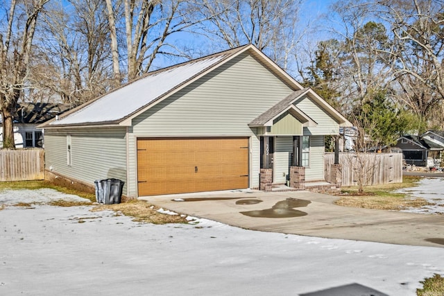 view of front of home featuring a garage