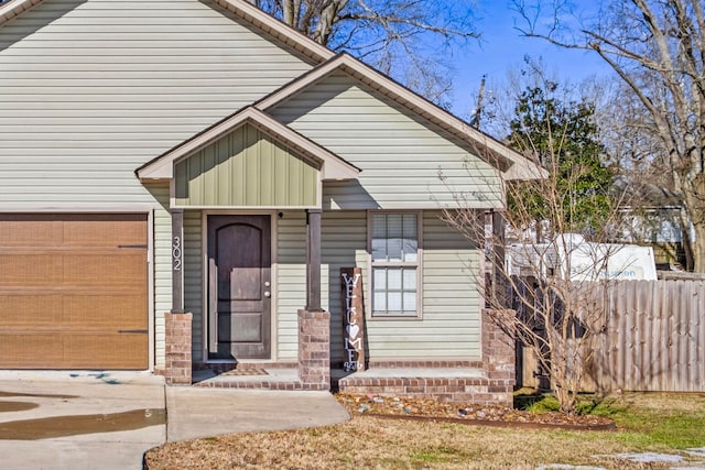 view of front of home with a garage