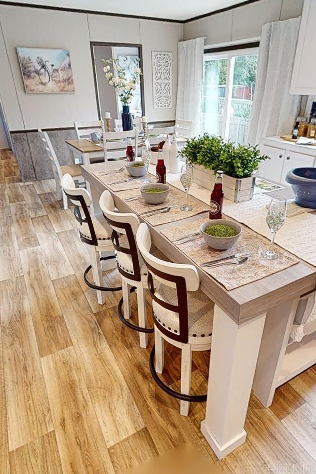 dining room featuring light wood-type flooring