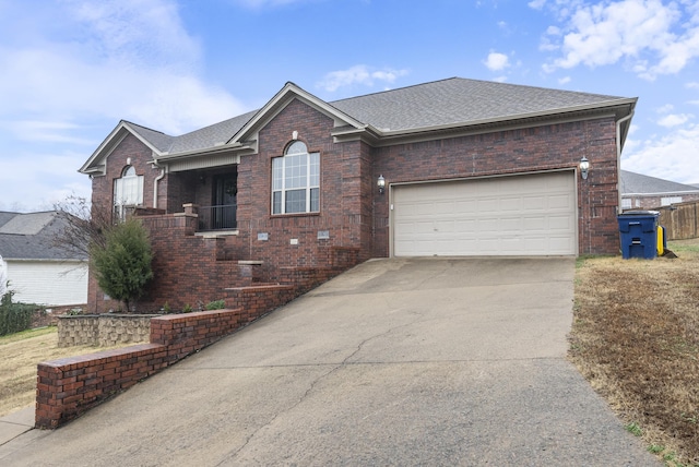 single story home featuring a garage