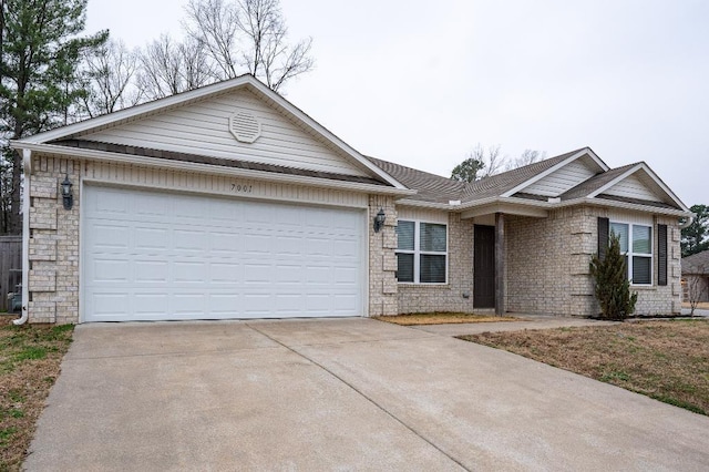 ranch-style home featuring a garage