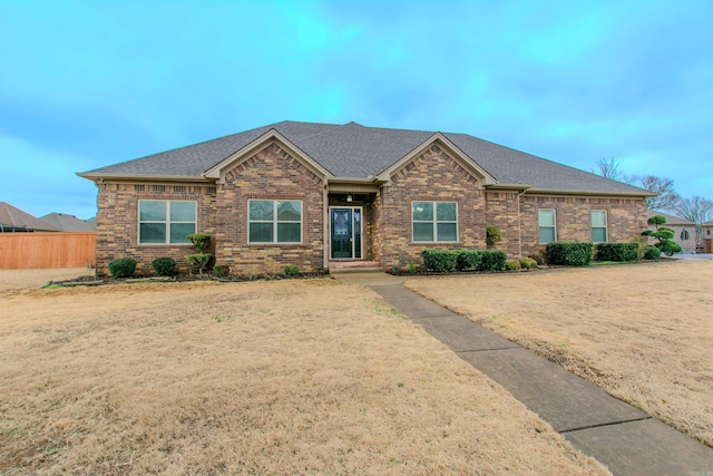 view of front of home with a front yard