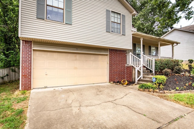 split level home featuring a garage