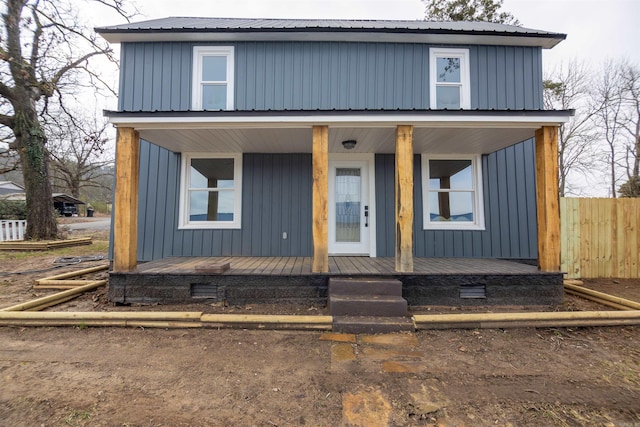 view of front of property with covered porch