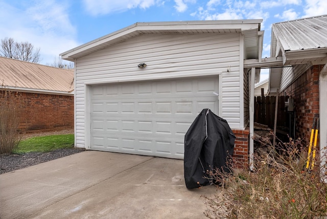 view of garage