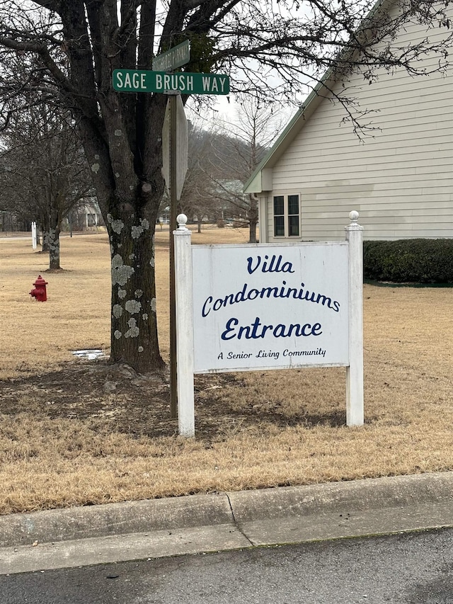 view of community sign