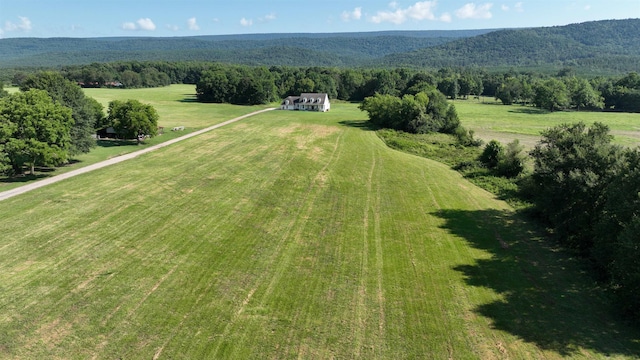 birds eye view of property featuring a rural view