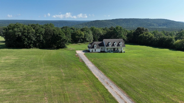 drone / aerial view with a mountain view