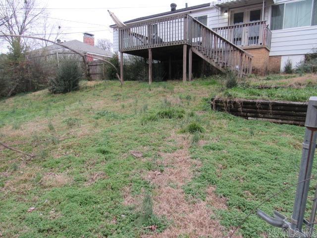 view of yard with a deck