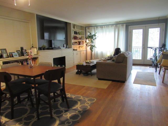 dining space featuring hardwood / wood-style flooring