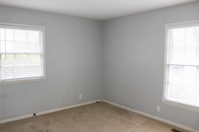 carpeted empty room with a wealth of natural light