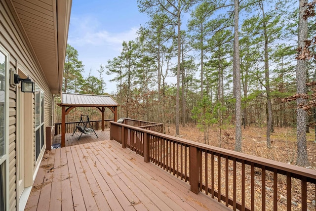 deck featuring a gazebo