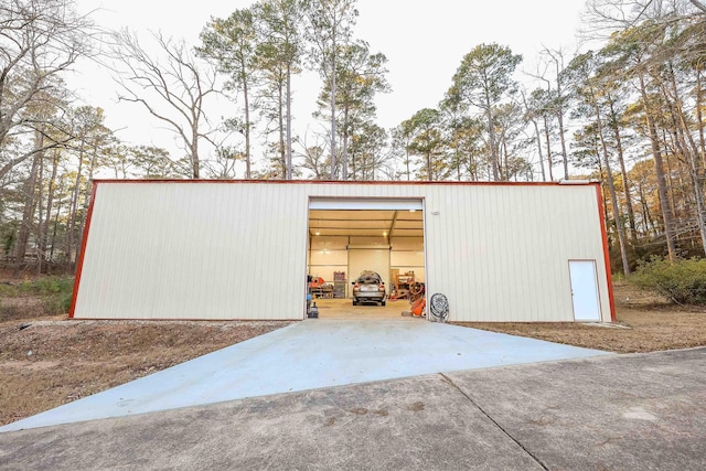 view of outdoor structure featuring a garage