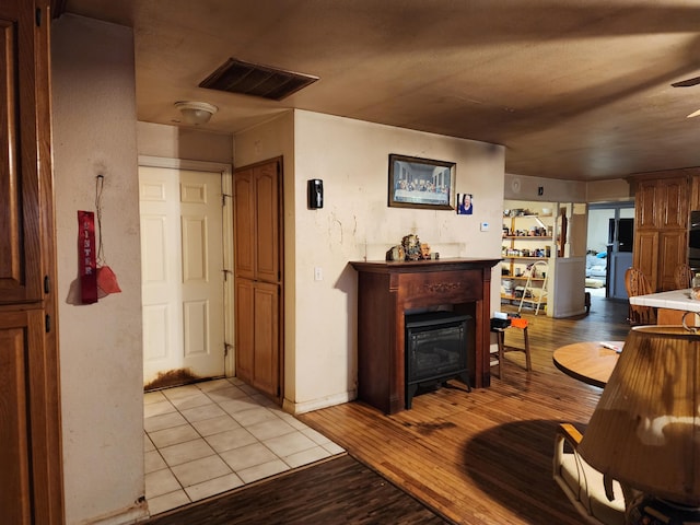 living room featuring light hardwood / wood-style floors