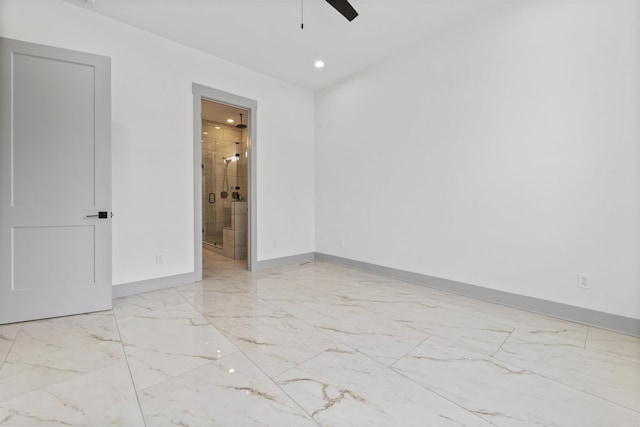 empty room featuring ceiling fan