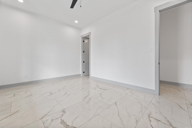 unfurnished room featuring ceiling fan