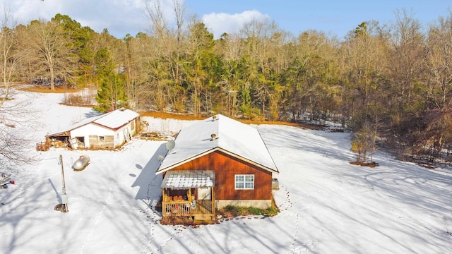 view of snowy aerial view