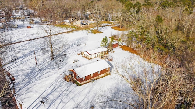 view of snowy aerial view