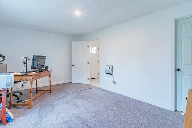 view of carpeted office space