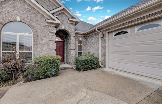 entrance to property with a garage