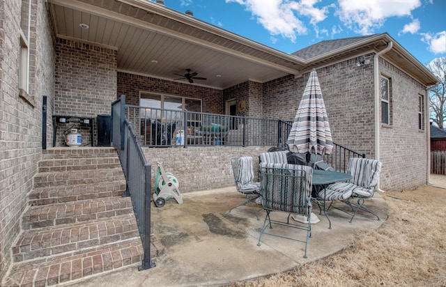 view of patio / terrace with ceiling fan