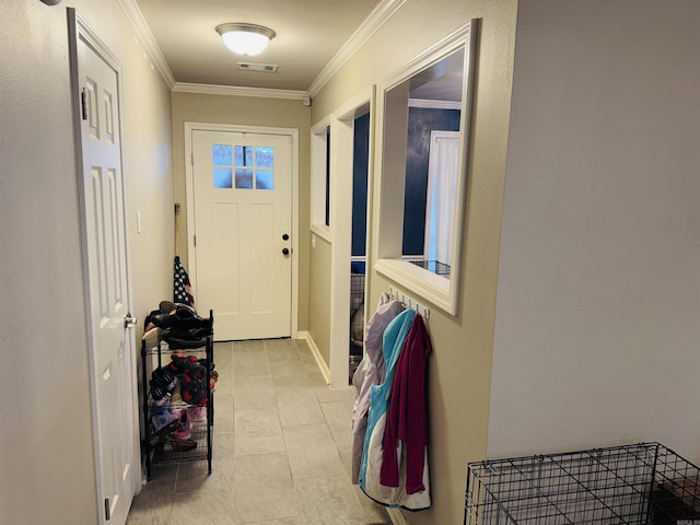 doorway with crown molding