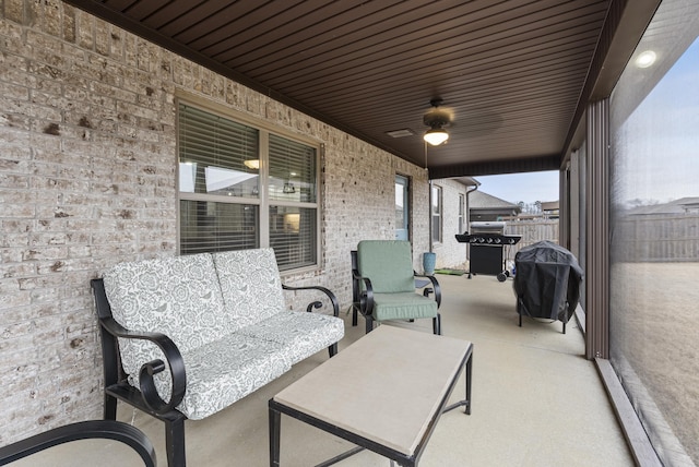 view of patio featuring area for grilling