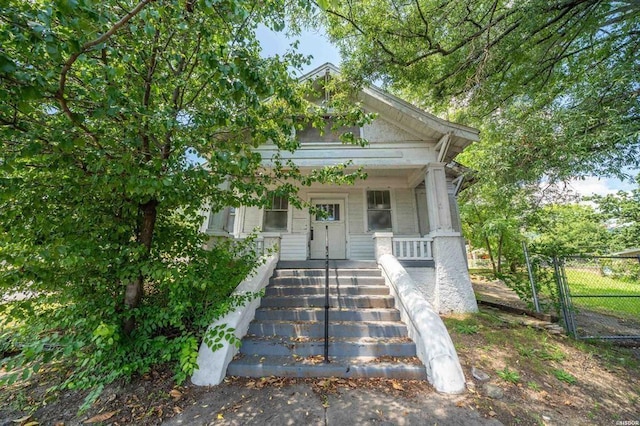 view of front of home featuring a porch