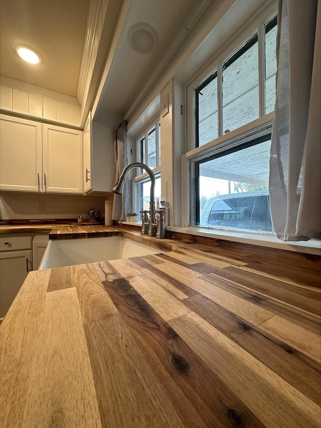 room details with sink and white cabinets