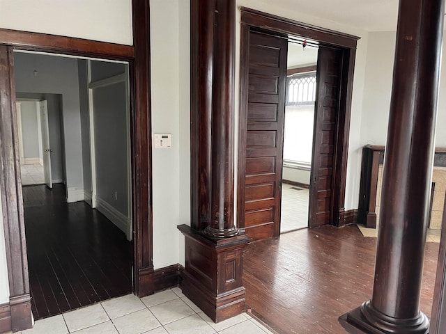 hall featuring light wood-type flooring