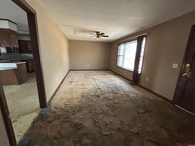 living room with ceiling fan