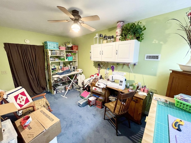 miscellaneous room featuring ceiling fan