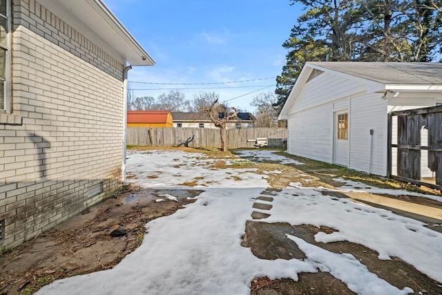 view of snowy yard