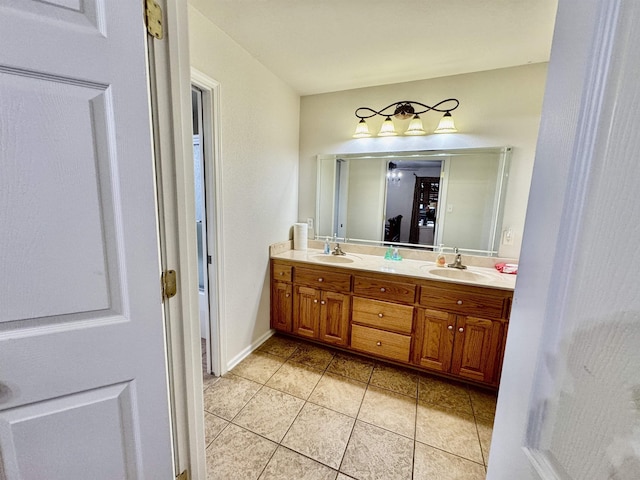 bathroom featuring vanity and tile patterned floors