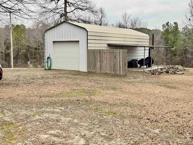 view of garage