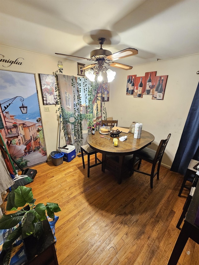 35 N Meadowcliff Dr, Little Rock, AR 72209 - dining area featuring hardwood / wood-style floors and ceiling fan