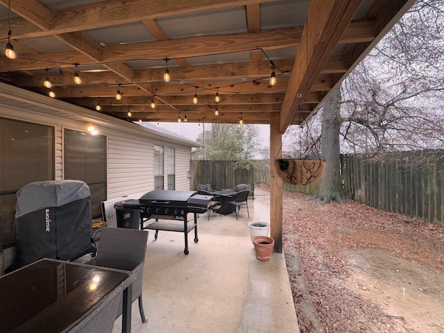 view of patio / terrace featuring a grill