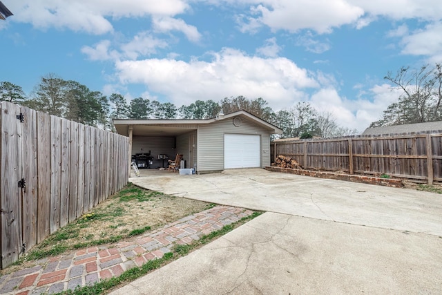 garage with a carport