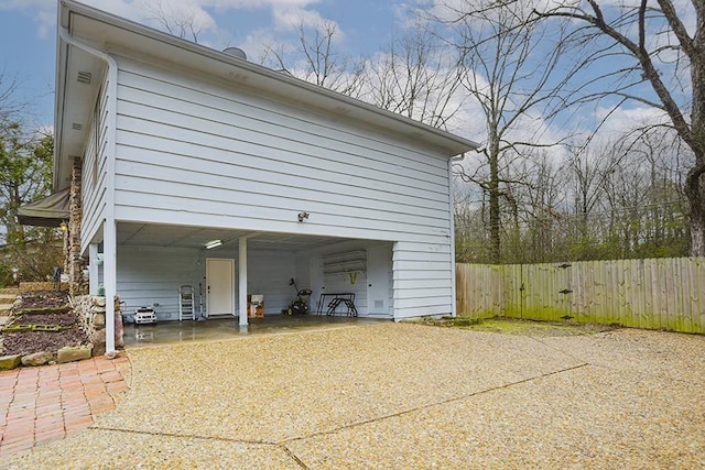 view of garage